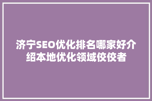 济宁SEO优化排名哪家好介绍本地优化领域佼佼者