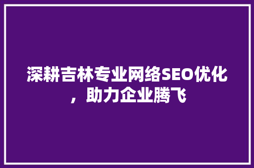 深耕吉林专业网络SEO优化，助力企业腾飞