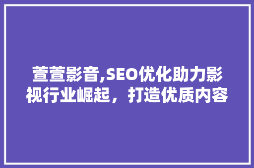 萱萱影音,SEO优化助力影视行业崛起，打造优质内容传播新格局