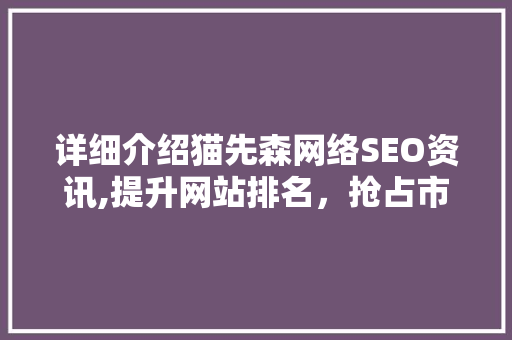 详细介绍猫先森网络SEO资讯,提升网站排名，抢占市场先机