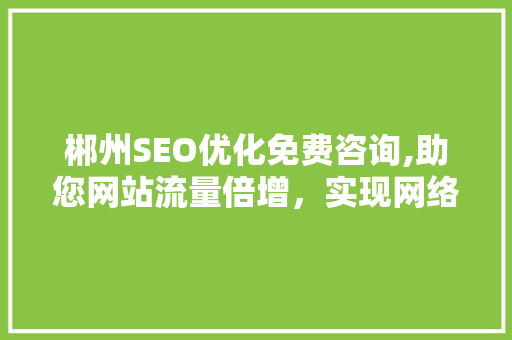 郴州SEO优化免费咨询,助您网站流量倍增，实现网络营销新突破