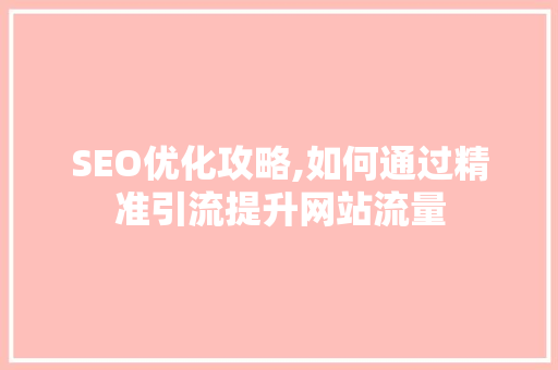 SEO优化攻略,如何通过精准引流提升网站流量