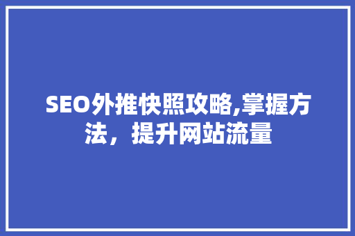SEO外推快照攻略,掌握方法，提升网站流量