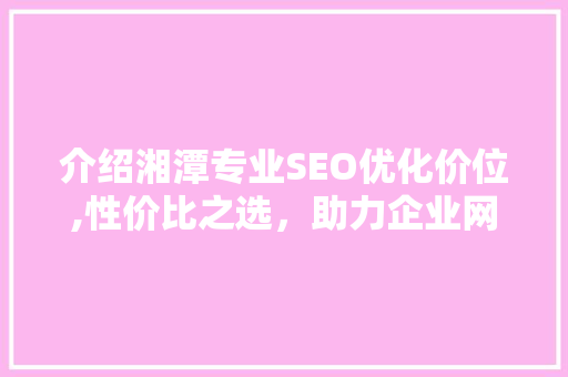 介绍湘潭专业SEO优化价位,性价比之选，助力企业网站排名腾飞