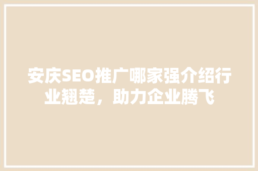 安庆SEO推广哪家强介绍行业翘楚，助力企业腾飞
