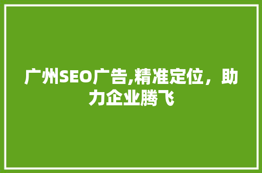 广州SEO广告,精准定位，助力企业腾飞