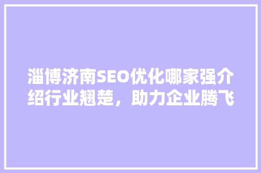淄博济南SEO优化哪家强介绍行业翘楚，助力企业腾飞