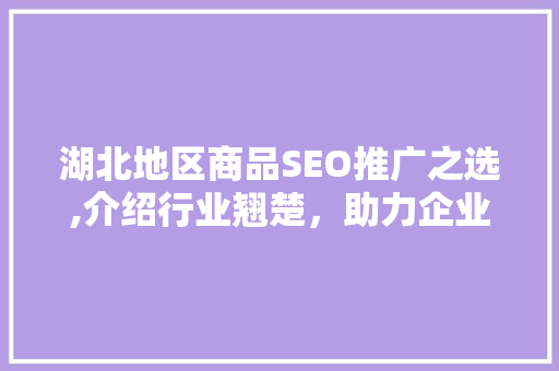 湖北地区商品SEO推广之选,介绍行业翘楚，助力企业腾飞