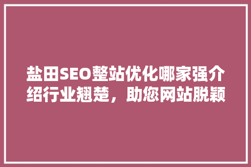 盐田SEO整站优化哪家强介绍行业翘楚，助您网站脱颖而出