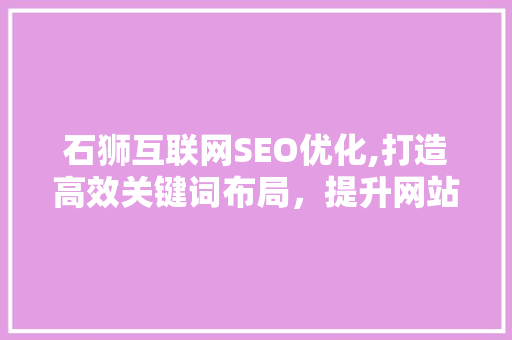 石狮互联网SEO优化,打造高效关键词布局，提升网站质量与排名