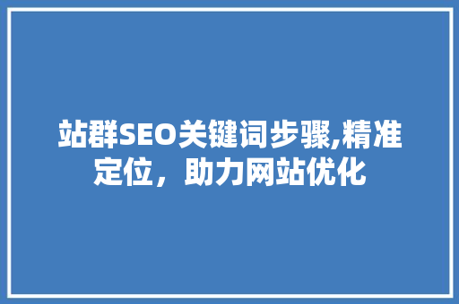 站群SEO关键词步骤,精准定位，助力网站优化