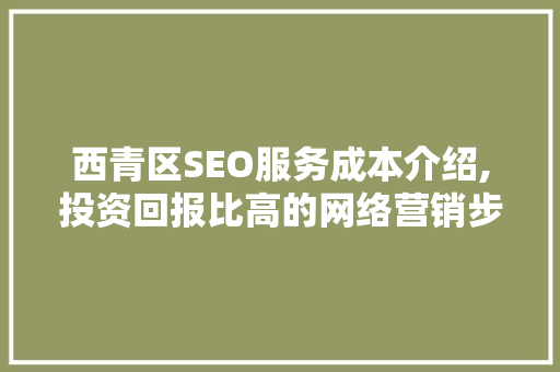 西青区SEO服务成本介绍,投资回报比高的网络营销步骤