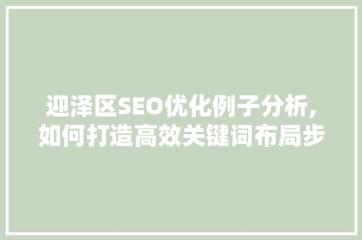 迎泽区SEO优化例子分析,如何打造高效关键词布局步骤