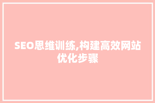 SEO思维训练,构建高效网站优化步骤