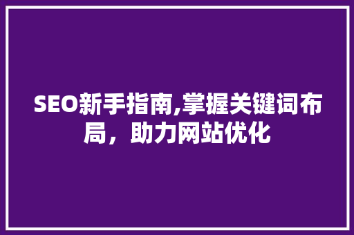 SEO新手指南,掌握关键词布局，助力网站优化