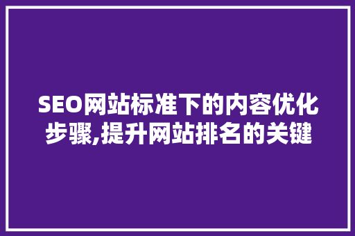 SEO网站标准下的内容优化步骤,提升网站排名的关键