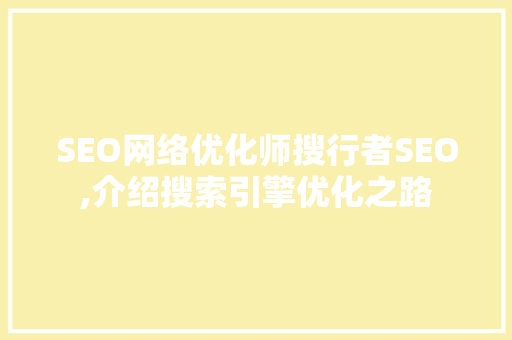 SEO网络优化师搜行者SEO,介绍搜索引擎优化之路