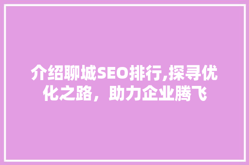 介绍聊城SEO排行,探寻优化之路，助力企业腾飞