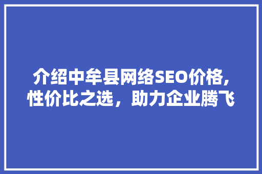 介绍中牟县网络SEO价格,性价比之选，助力企业腾飞  第1张