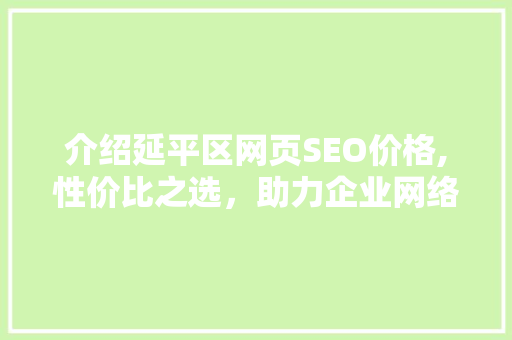 介绍延平区网页SEO价格,性价比之选，助力企业网络营销