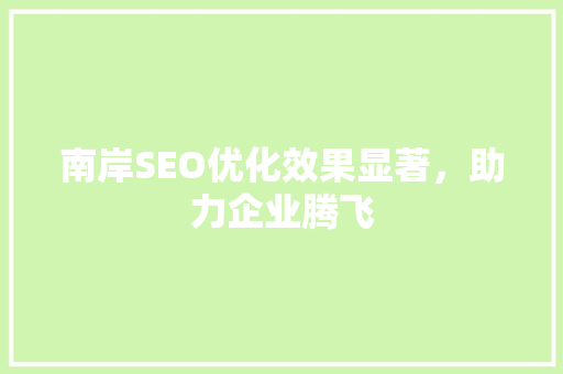 南岸SEO优化效果显著，助力企业腾飞
