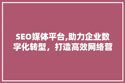 SEO媒体平台,助力企业数字化转型，打造高效网络营销步骤