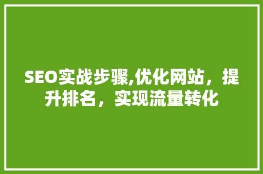 SEO实战步骤,优化网站，提升排名，实现流量转化
