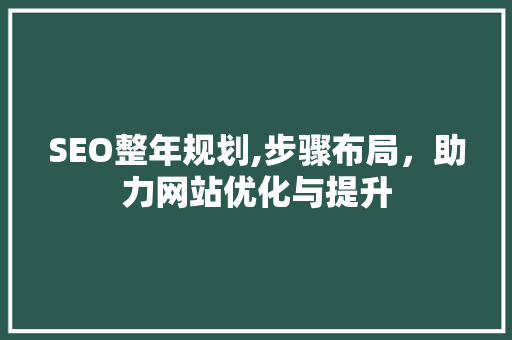 SEO整年规划,步骤布局，助力网站优化与提升