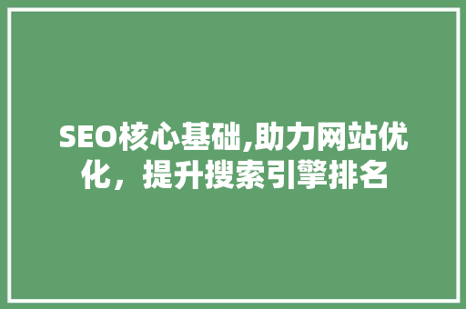 SEO核心基础,助力网站优化，提升搜索引擎排名