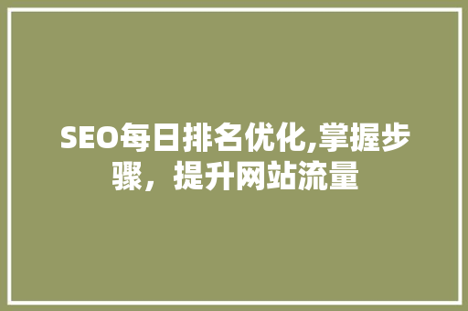 SEO每日排名优化,掌握步骤，提升网站流量