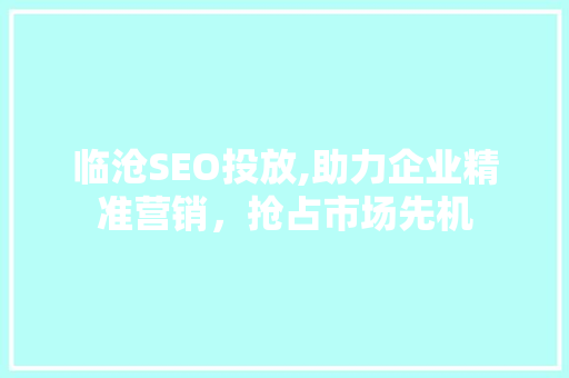 临沧SEO投放,助力企业精准营销，抢占市场先机