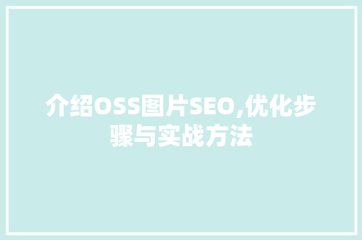 介绍OSS图片SEO,优化步骤与实战方法