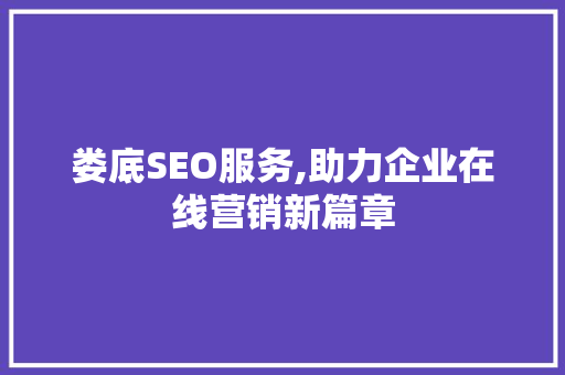 娄底SEO服务,助力企业在线营销新篇章