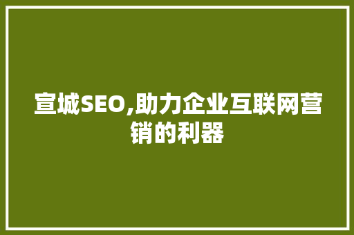 宣城SEO,助力企业互联网营销的利器