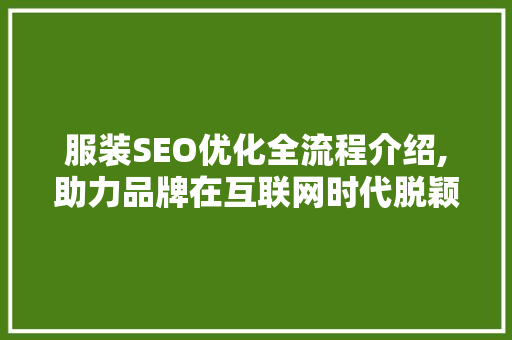 服装SEO优化全流程介绍,助力品牌在互联网时代脱颖而出