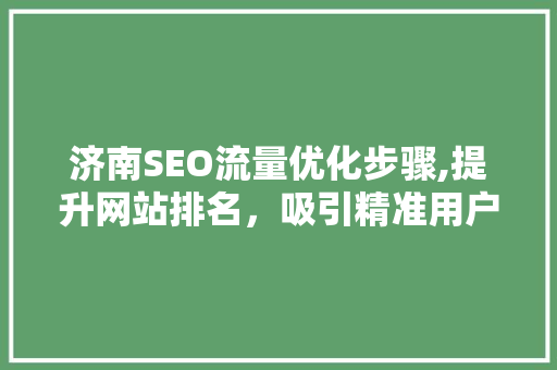 济南SEO流量优化步骤,提升网站排名，吸引精准用户