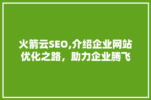火箭云SEO,介绍企业网站优化之路，助力企业腾飞
