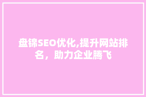 盘锦SEO优化,提升网站排名，助力企业腾飞