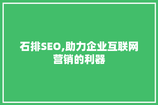 石排SEO,助力企业互联网营销的利器