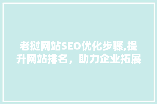 老挝网站SEO优化步骤,提升网站排名，助力企业拓展东南亚市场