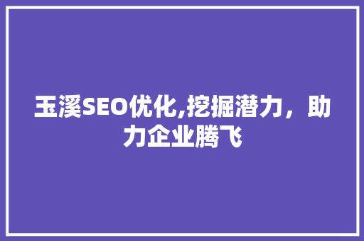 玉溪SEO优化,挖掘潜力，助力企业腾飞
