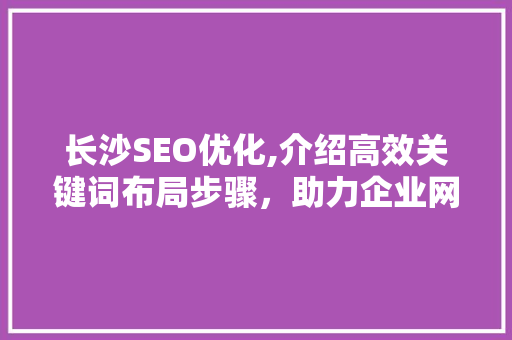 长沙SEO优化,介绍高效关键词布局步骤，助力企业网站排名腾飞
