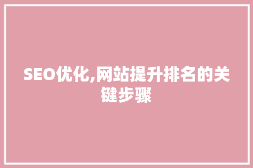 SEO优化,网站提升排名的关键步骤