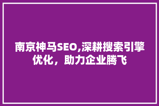 南京神马SEO,深耕搜索引擎优化，助力企业腾飞