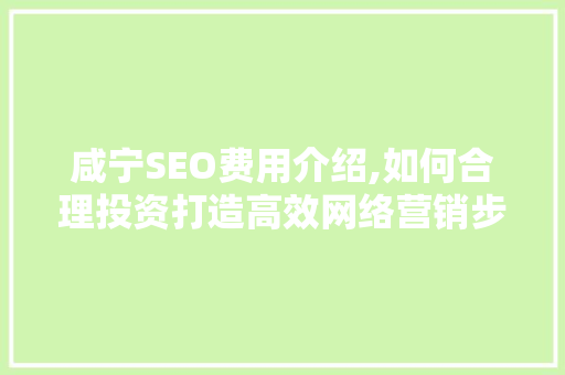 咸宁SEO费用介绍,如何合理投资打造高效网络营销步骤