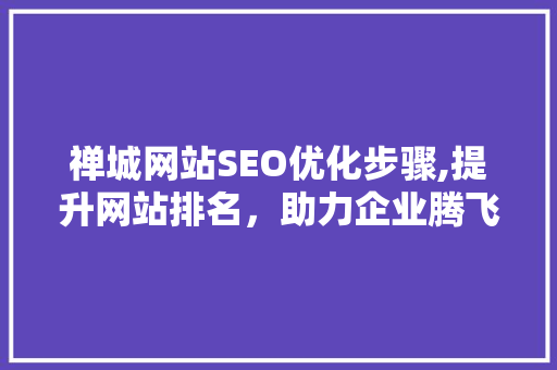 禅城网站SEO优化步骤,提升网站排名，助力企业腾飞