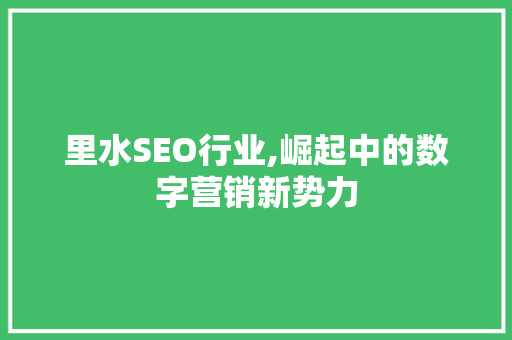 里水SEO行业,崛起中的数字营销新势力