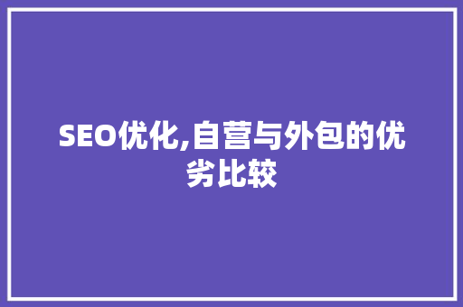 SEO优化,自营与外包的优劣比较