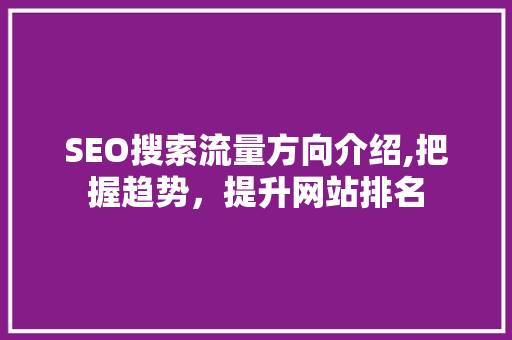 SEO搜索流量方向介绍,把握趋势，提升网站排名