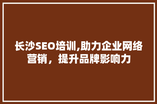 长沙SEO培训,助力企业网络营销，提升品牌影响力  第1张